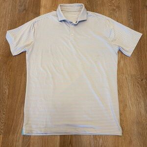Mizzen + Main Phil Mickelson Men’s Golf Polo Large Trim Fit Pink Blue Stripped